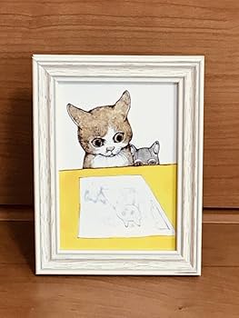 Amazon.co.jp: ヒグチユウコ 額入りイラスト 3種類猫 ねこ ネコ気分